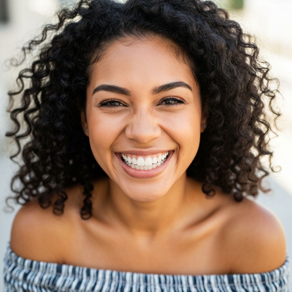 Mulher sorrindo com trabalho dental