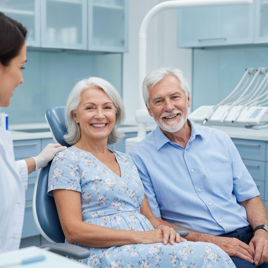 Casal sorrindo com implantes